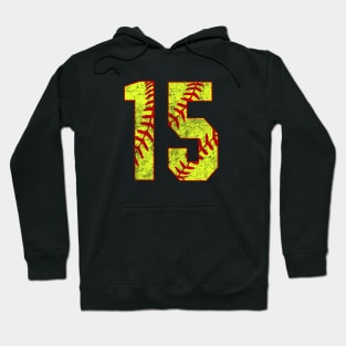 Fastpitch Softball Number 15 #15 Softball Shirt Jersey Uniform Favorite Player Biggest Fan Hoodie